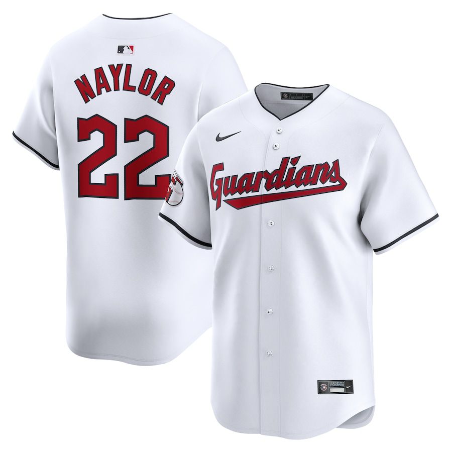 Men Cleveland Guardians #22 Josh Naylor Nike White Home Limited Player MLB Jersey